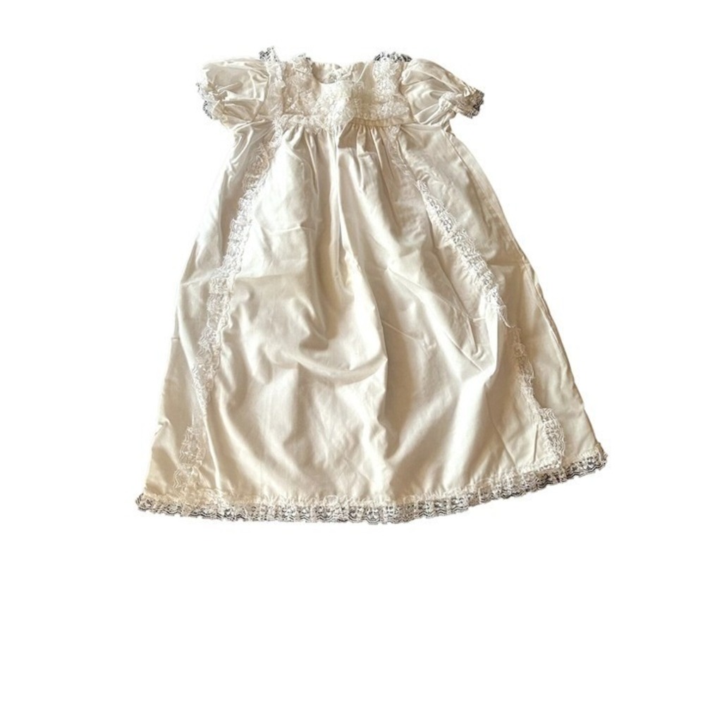 Vintage Alexis Baby Baptism‎ Christening White Lace Gown Size 3 Mo